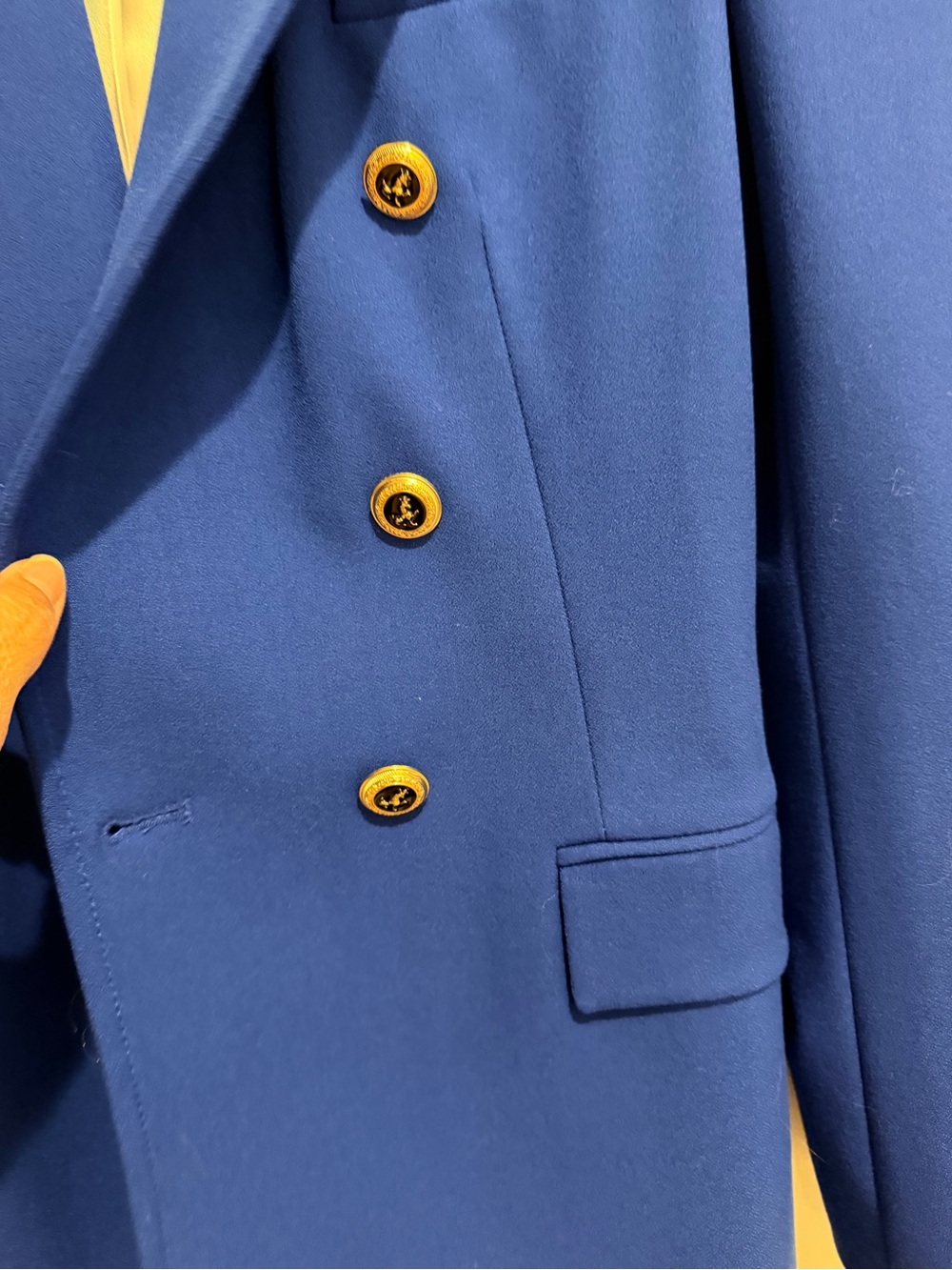 Zara Cobalt Blue Double-Breasted Blazer with Gold Buttons - Picture 5 of 10